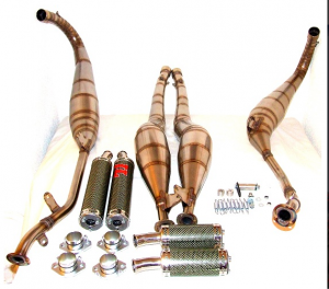 LOMAS SUZUKI RG500  Stainless Steel Exhaust with Carbon Fiber Mufflers